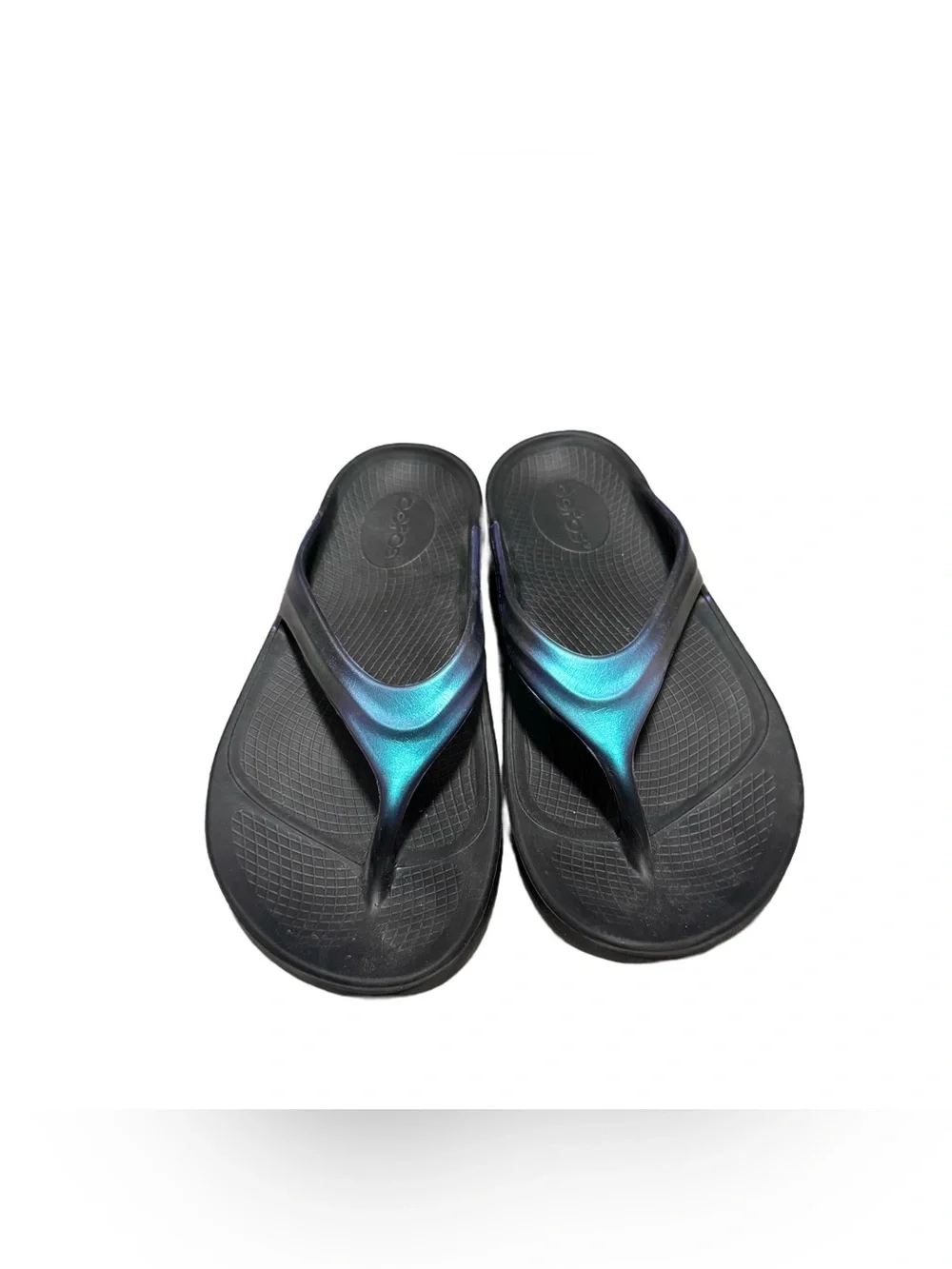 Oofos OOlala Luxe Recovery Sandal Women's 7 Midnight Comfort Footwear Travel - Picture 4 of 5
